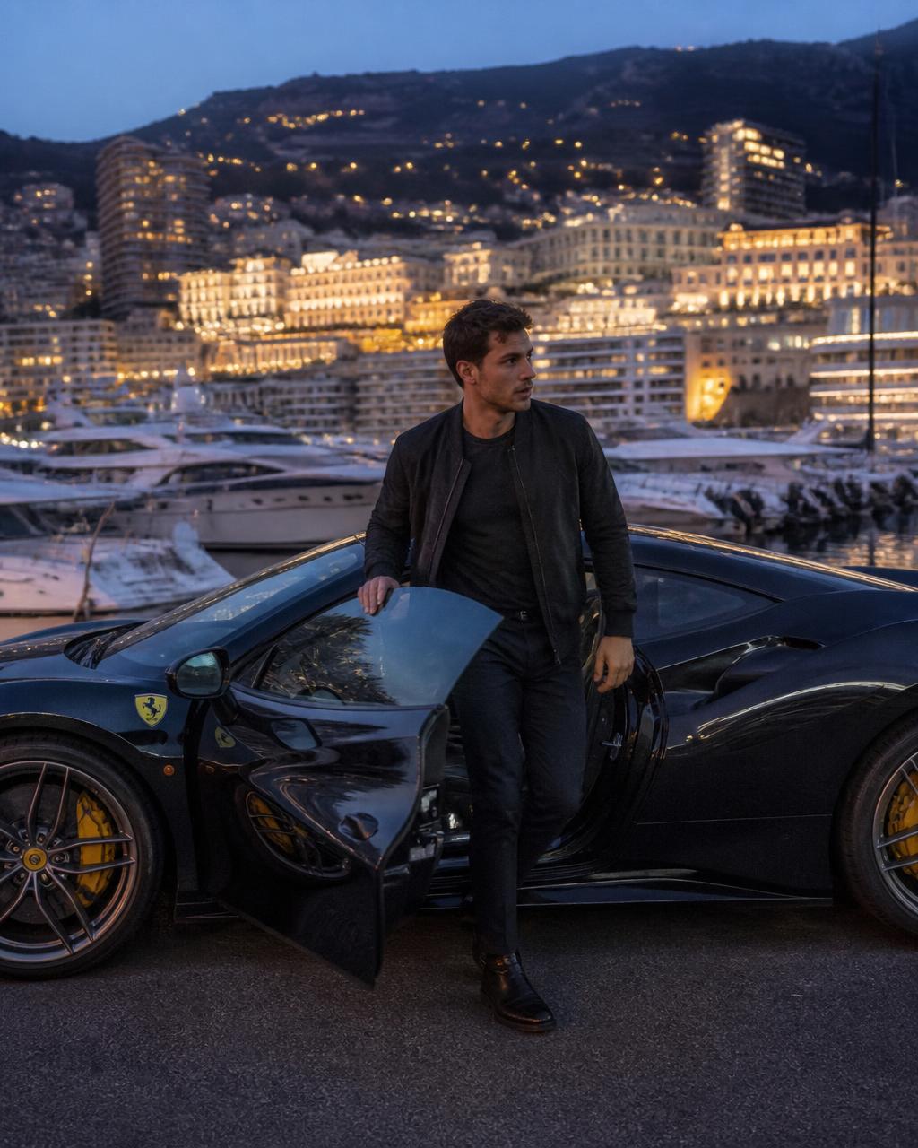 Luxury car arrival in Monaco